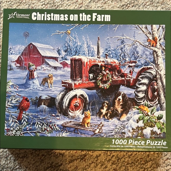 Christmas on the Farm 1000 Piece Puzzle - Vermont - Picture 1 of 4